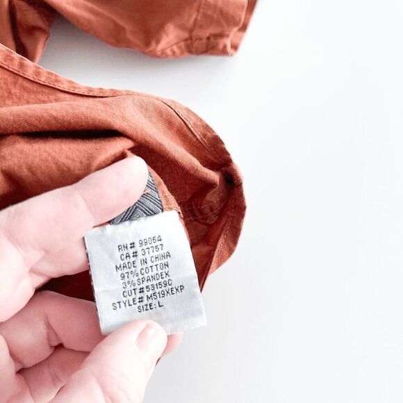 Billabong Mens Short Sleeve Slim Fit Button-Down Shirt Burnt Orange Size Large - Picture 4 of 6